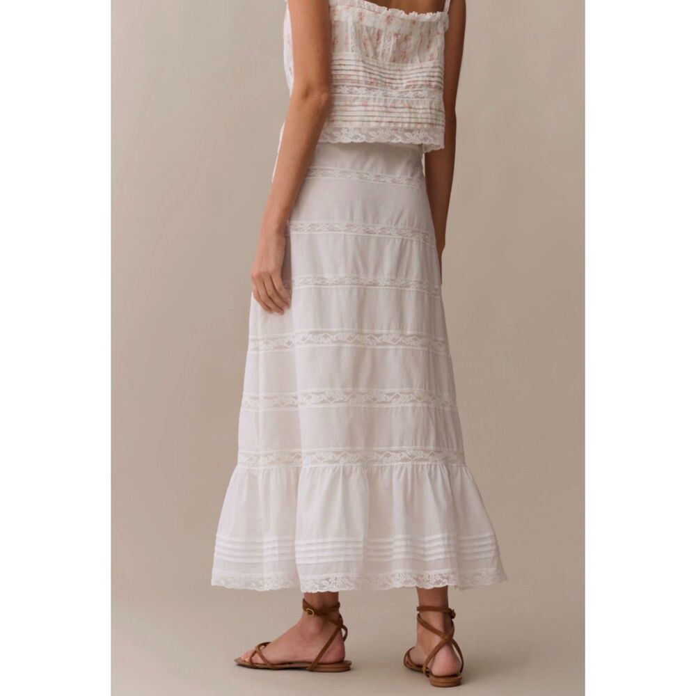 Few Moda Sorella Madeleine White Cotton Maxi Skirt Women's 8 NWT